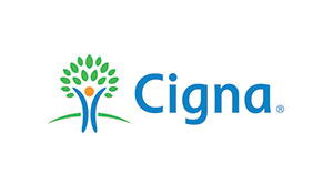 The image displays a logo with text that reads  Cigna  above a graphic of a tree with a stylized leaf, suggesting an association with health insurance services.
