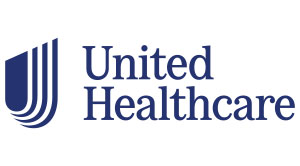 The image is a logo with the text  UNITED HEALTHCARE  prominently displayed below an emblem, which appears to be a stylized letter  U  within a shield-like shape.